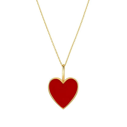 Enamel heart necklace