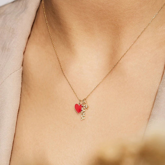 Enamel heart necklace